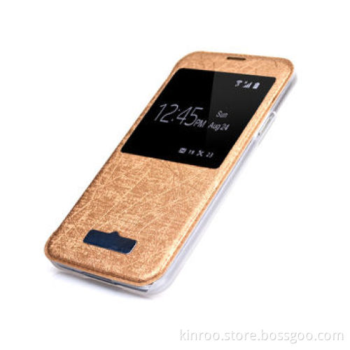 Wire drawing window case for Samsung S5 with transparent shell